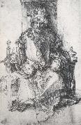 Albrecht Durer, An orinetal Ruler Enthroned with traces of the artist-s monogram